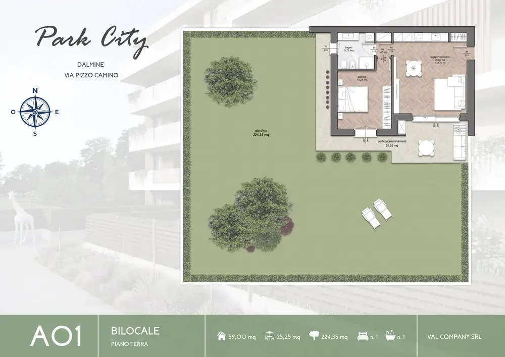 Planimetria dell’appartamento A01